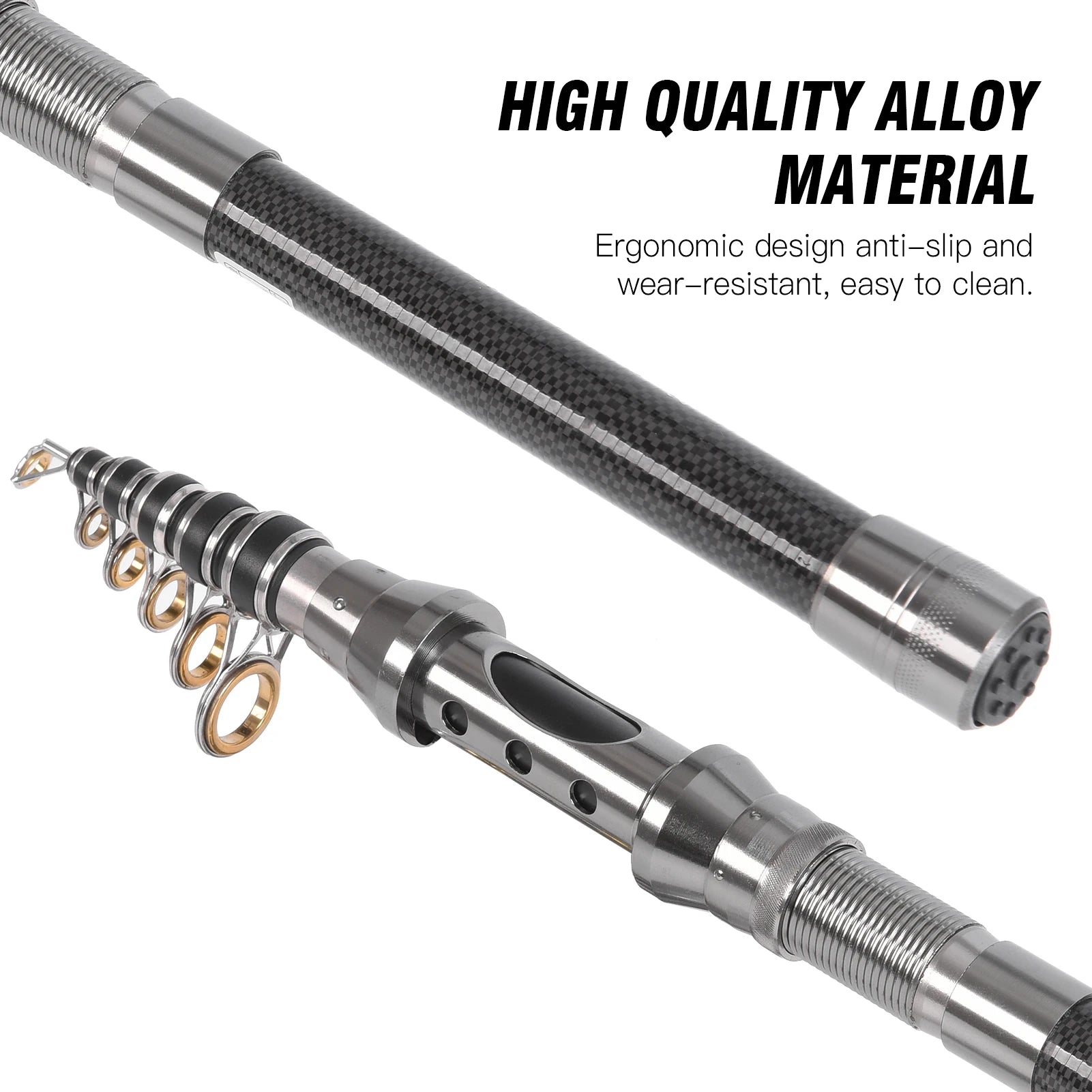 Bộ Cần Câu Cá Rút Gọn 2 Cây & Máy Carbon Đa Năng