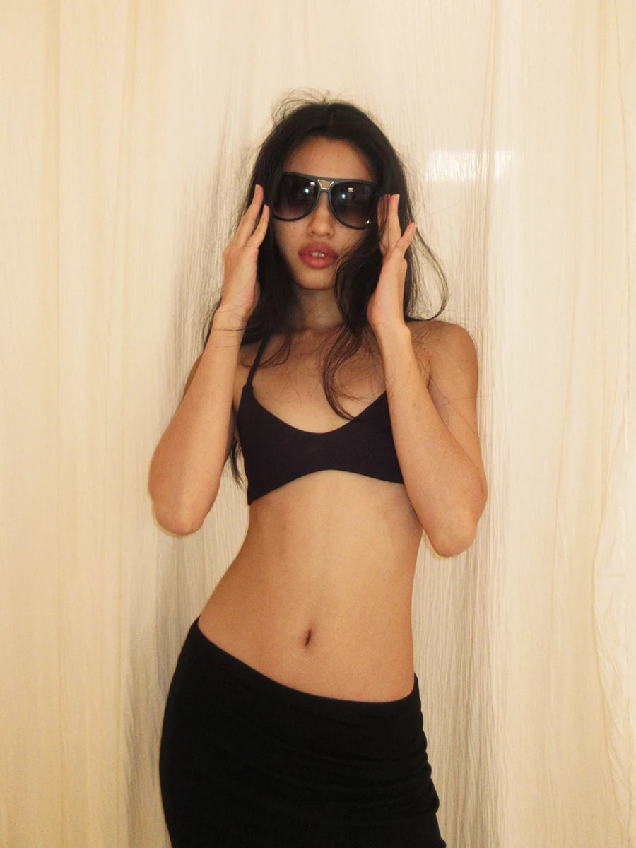 Áo Lót 2 Lớp Dây Cổ Tam Giác Đa Sắc Nữ Tính