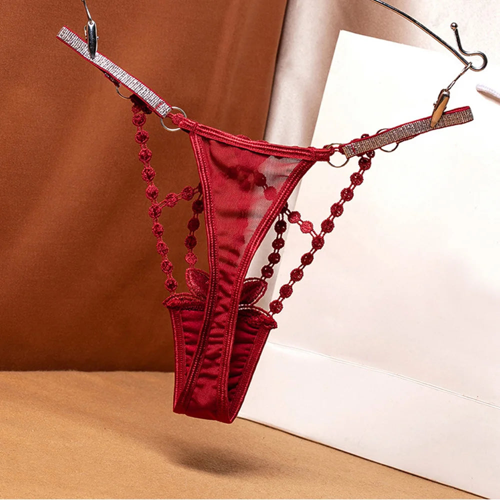 Women's panties Women's Sexy Lace Hollow out Thong Panties Low Waist Transparent G-String Underwear Breathable Female Intimates