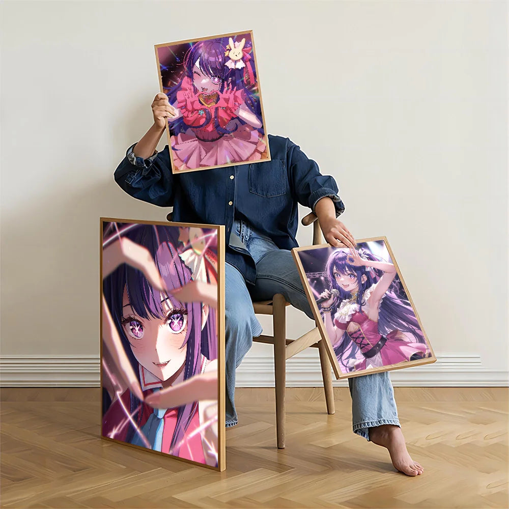 Japan Pop Anime Oshi No Ko DIY Sticky Poster Waterproof Paper Sticker Coffee House Bar Stickers Wall Painting