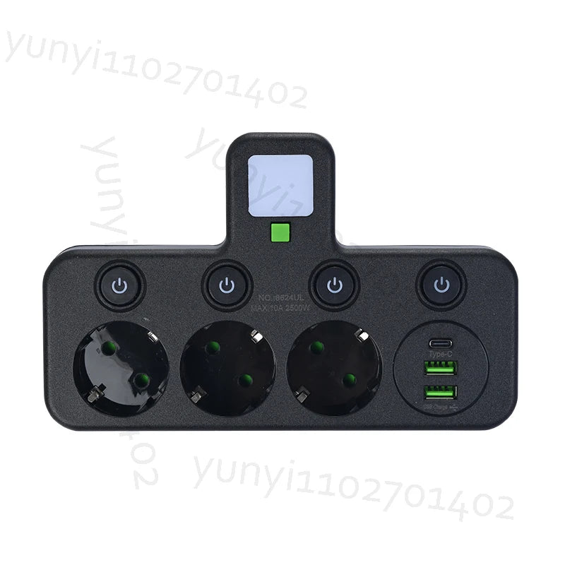 Ổ Cắm Đa Năng 6in1: 3 AC, 2 USB, 1 Type-C, Sạc Không Dây