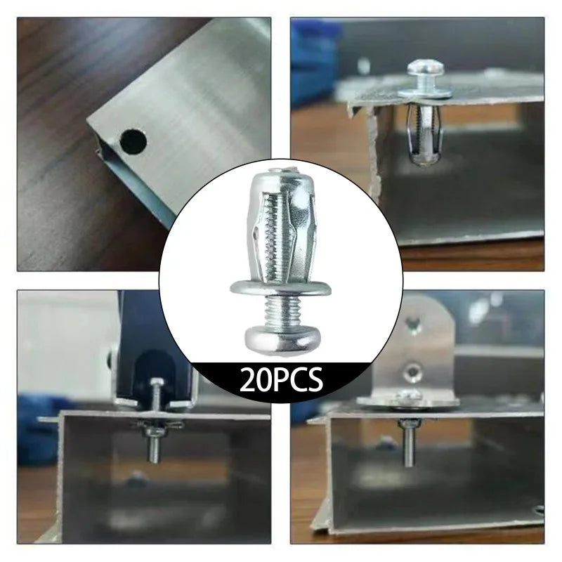 20pcs Jack Nuts Screw Petal Screw Anchors Petal Expansion Plugs for Curtain Expansion Clamp Petal Rivet Lock Jack Nut Bolt