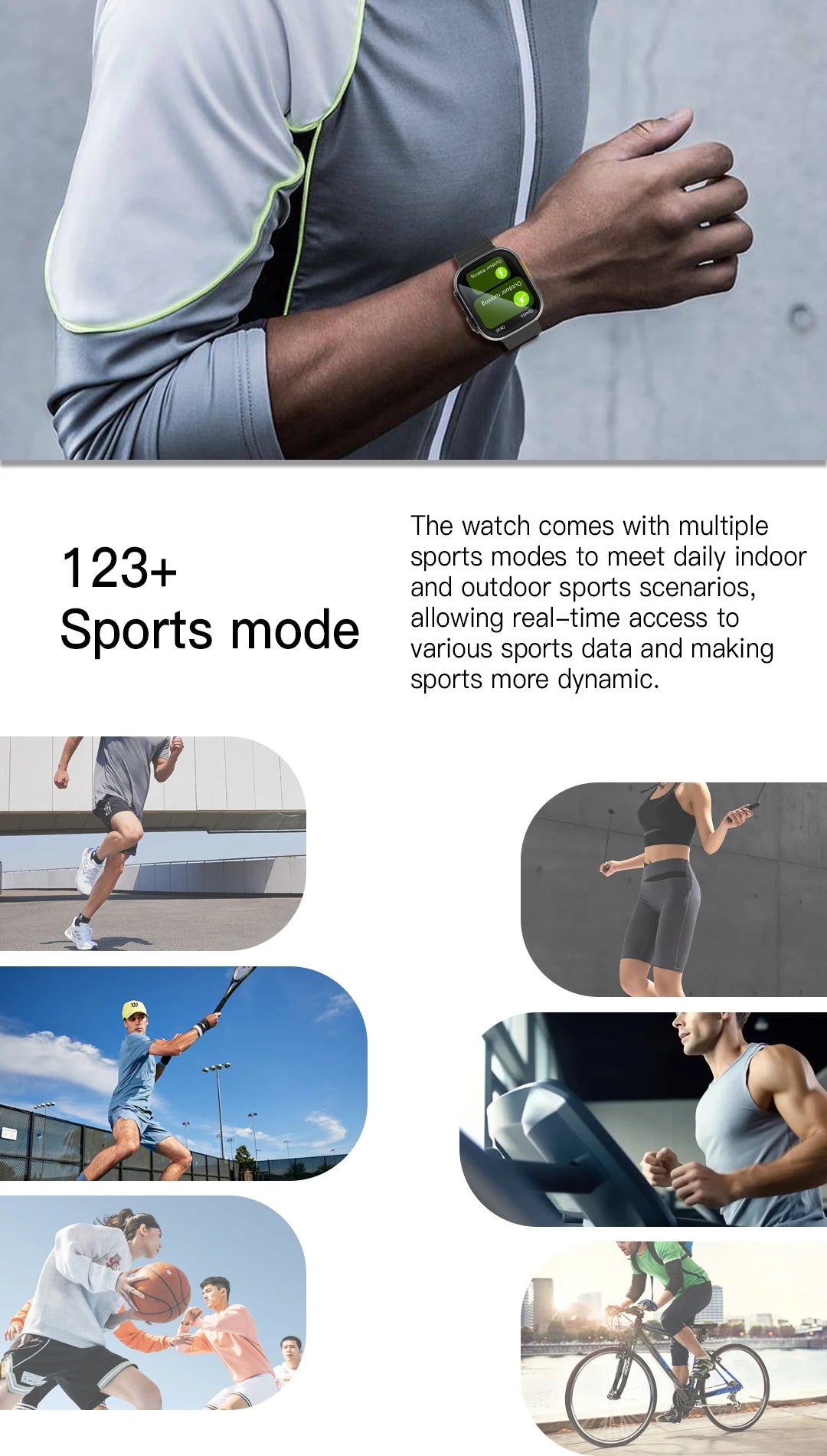 Đồng hồ thông minh 2.01 đo nhịp tim, huyết áp, tập luyện