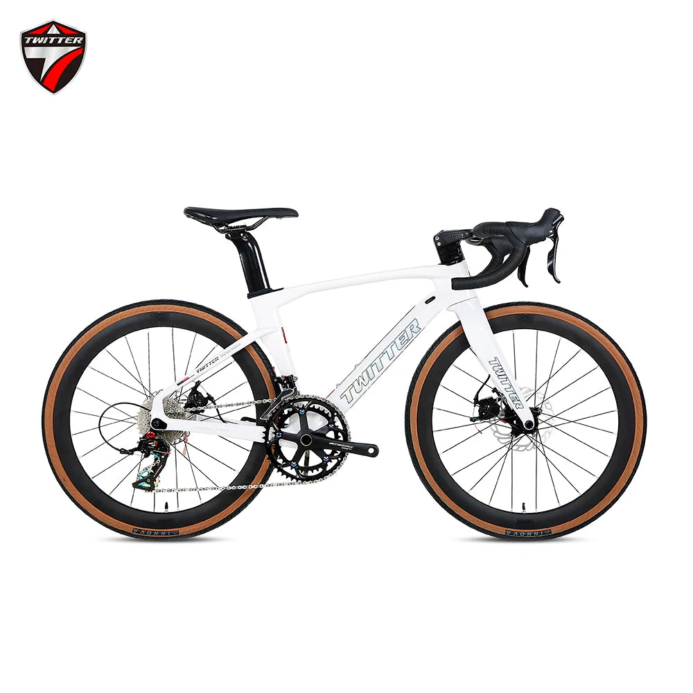 Twitter children's carbon fiber road bike 24 inch Hydraulic Disc Brake Road Racing Bicycle WheelTop GEX-12S student bicicleta