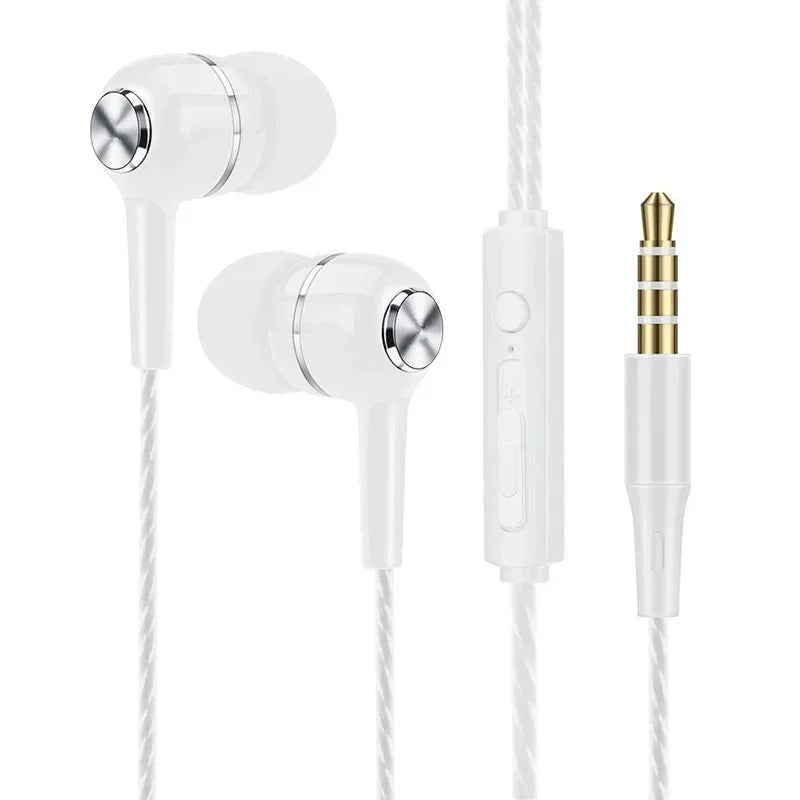 3.5mm Sports Headphones Bass Mic Music Control
