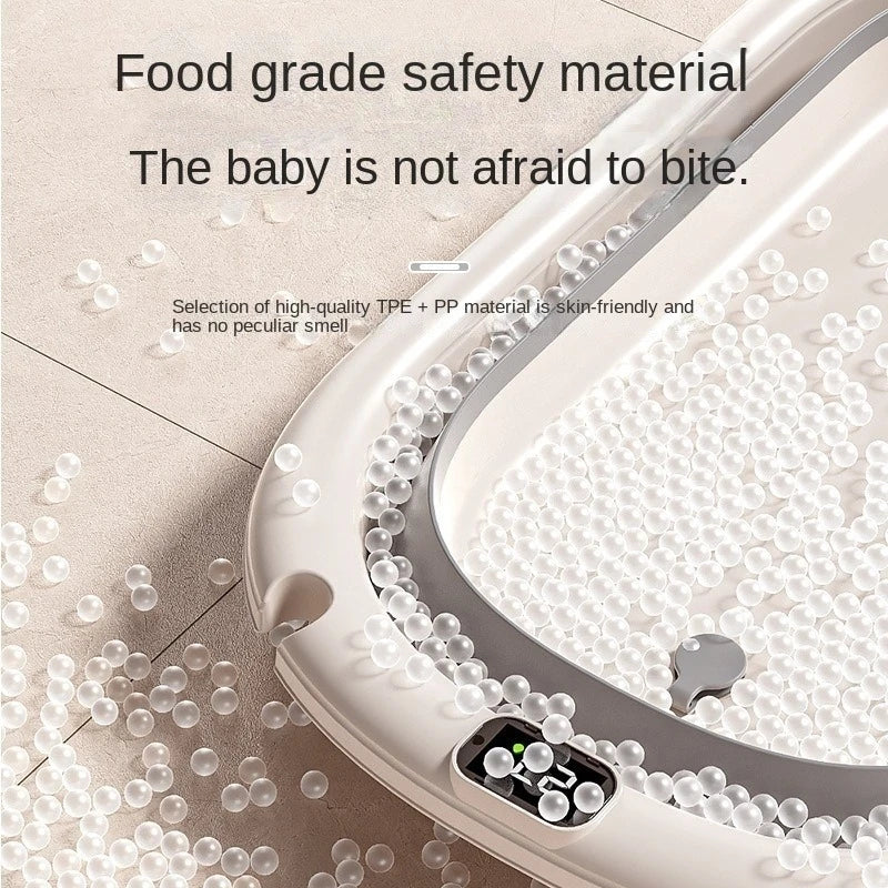 Non-slip Folding Baby Bathtub with Support Cushion