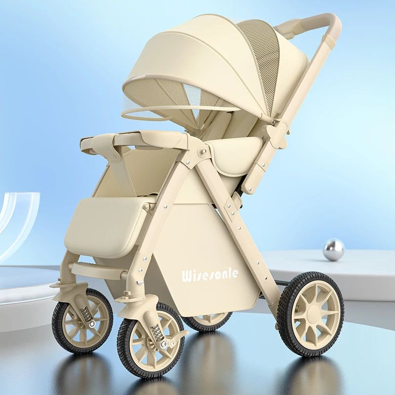 High-end folding 2-way baby stroller, sitting and lying