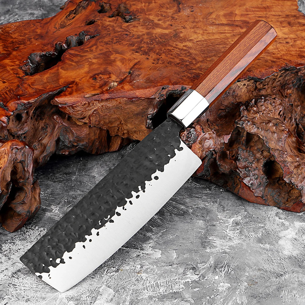 Bộ Dao Nhà Bếp XITUO, Thép Carbon Cao, Tay Cầm Bát Giác