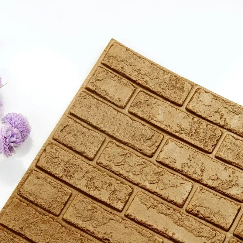 Self-Adhesive Foam Wallpaper Sticker 3D Imitation Brick Wall Sticker for Living Room Bedroom Home Kitchen Bathroom Decoration