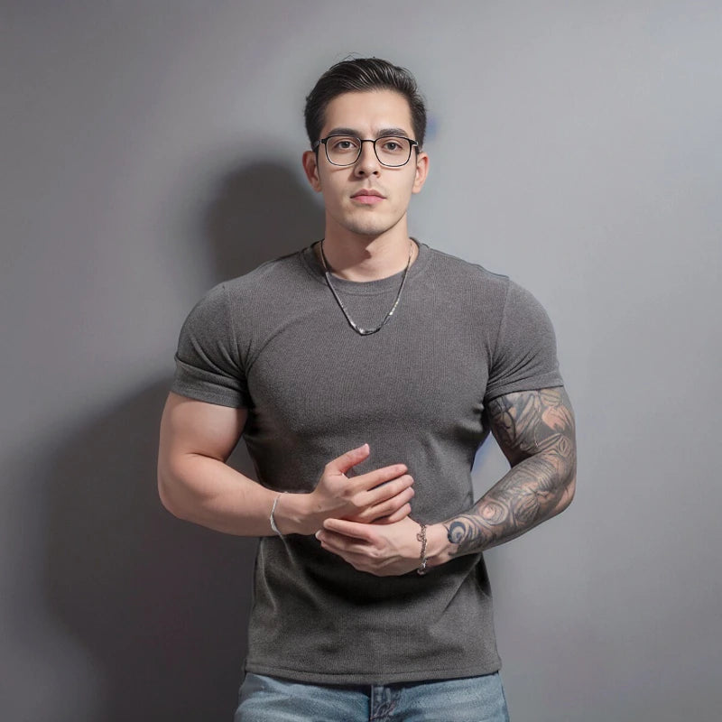 Men's Summer Quick Dry Body Gym Fit Sports T-Shirt