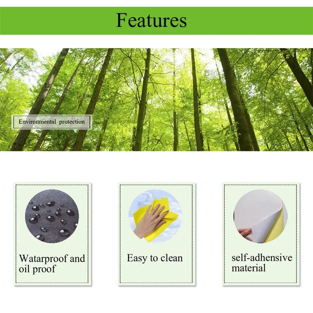 Colorful Marble Mosaic Wall Panels, 10PCS 10/15/20/30cm PVC Tiles, Peel &amp; Stick Oil-Proof Kitchen Wardrobe Art, Modern Home