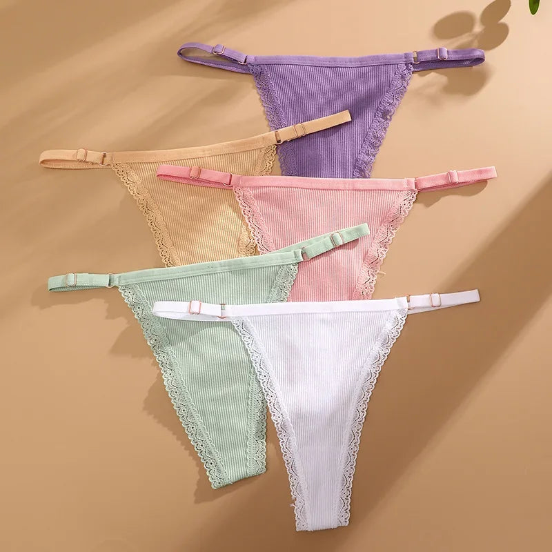 Combo of 5 Sexy Cotton Women's Underwear with Belt