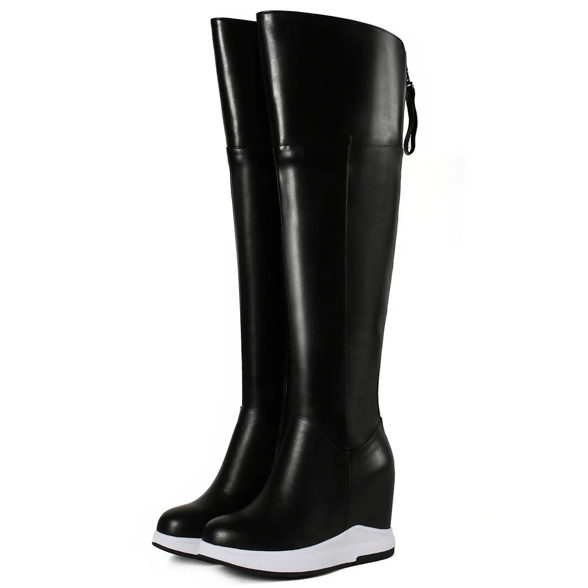 Genuine Leather High-Top Women's Shoes Large Size 44-46 Stylish