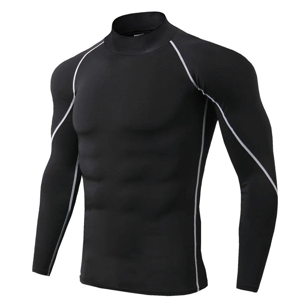 Men's Long Sleeve Quick Dry Stretch Gym Fit Sports Shirt