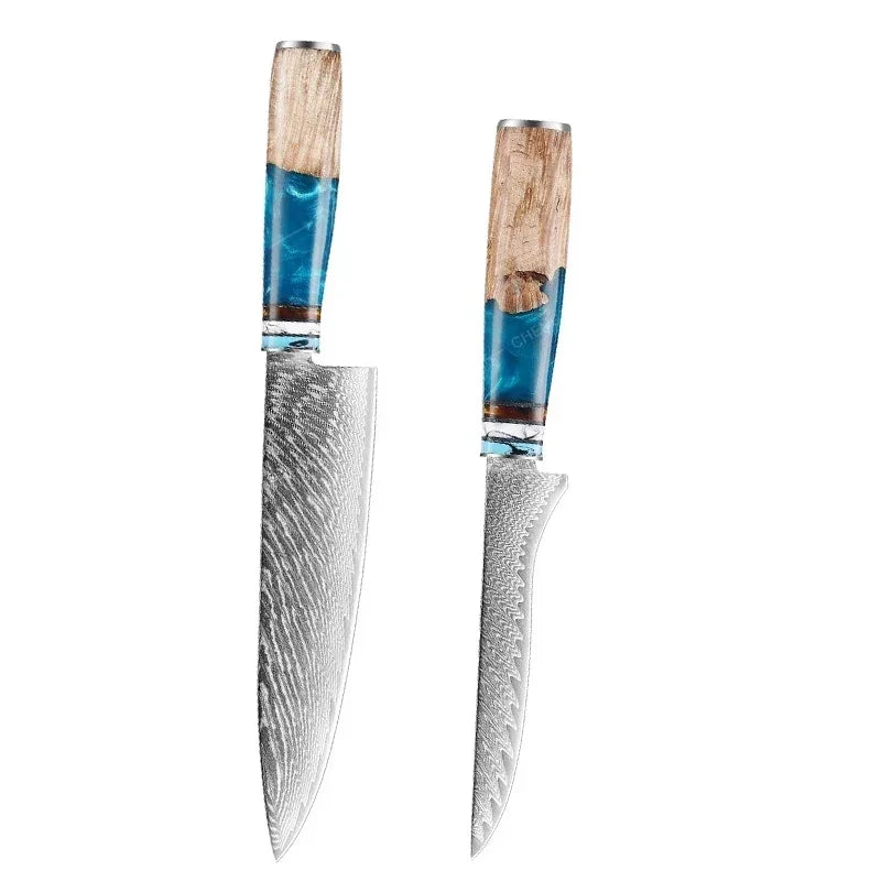 Bộ Dao Bếp Damascus Nhật Bản - Sắc Bén, Đa Năng