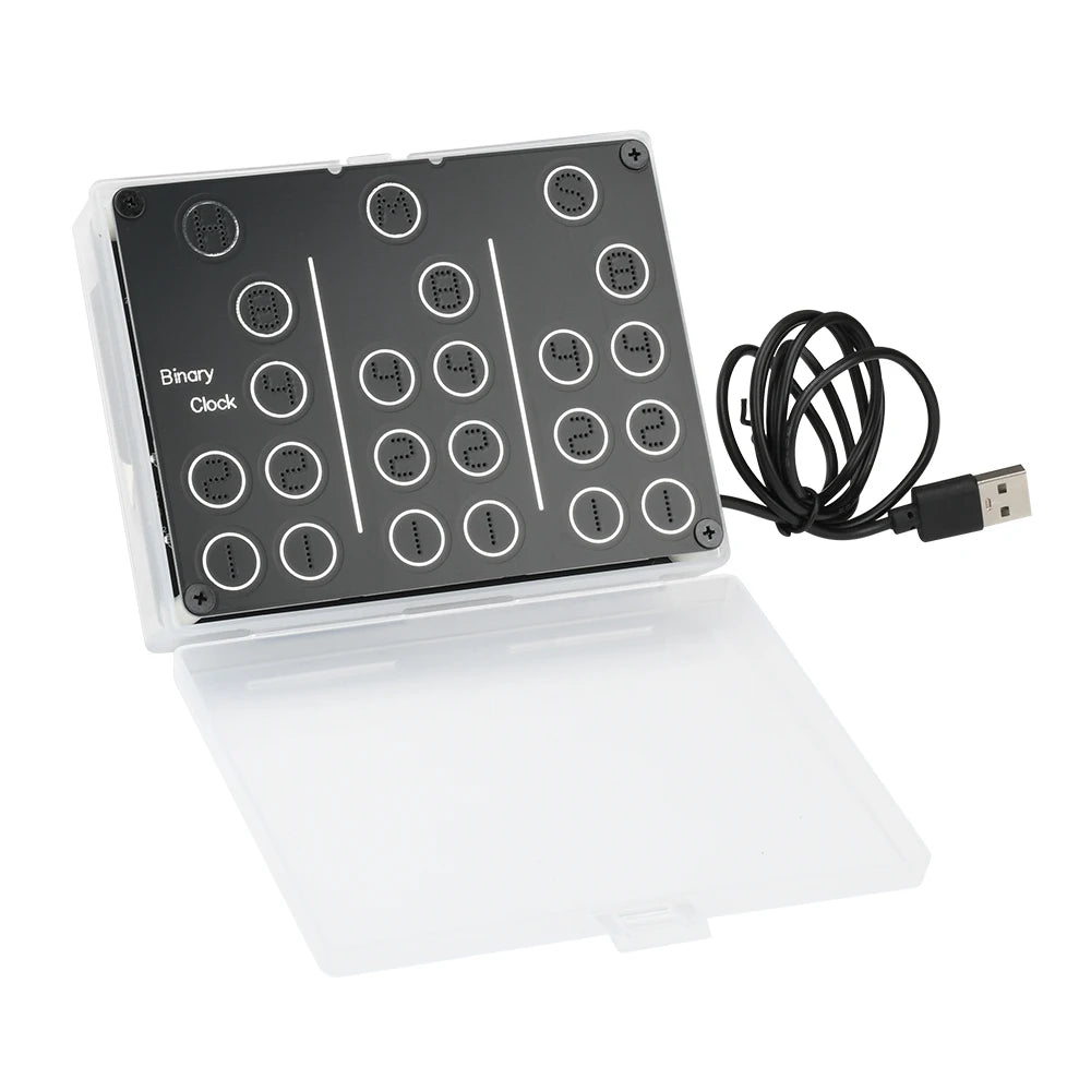 Đồng hồ LED nhị phân DIY, hiển thị số, USB 5V