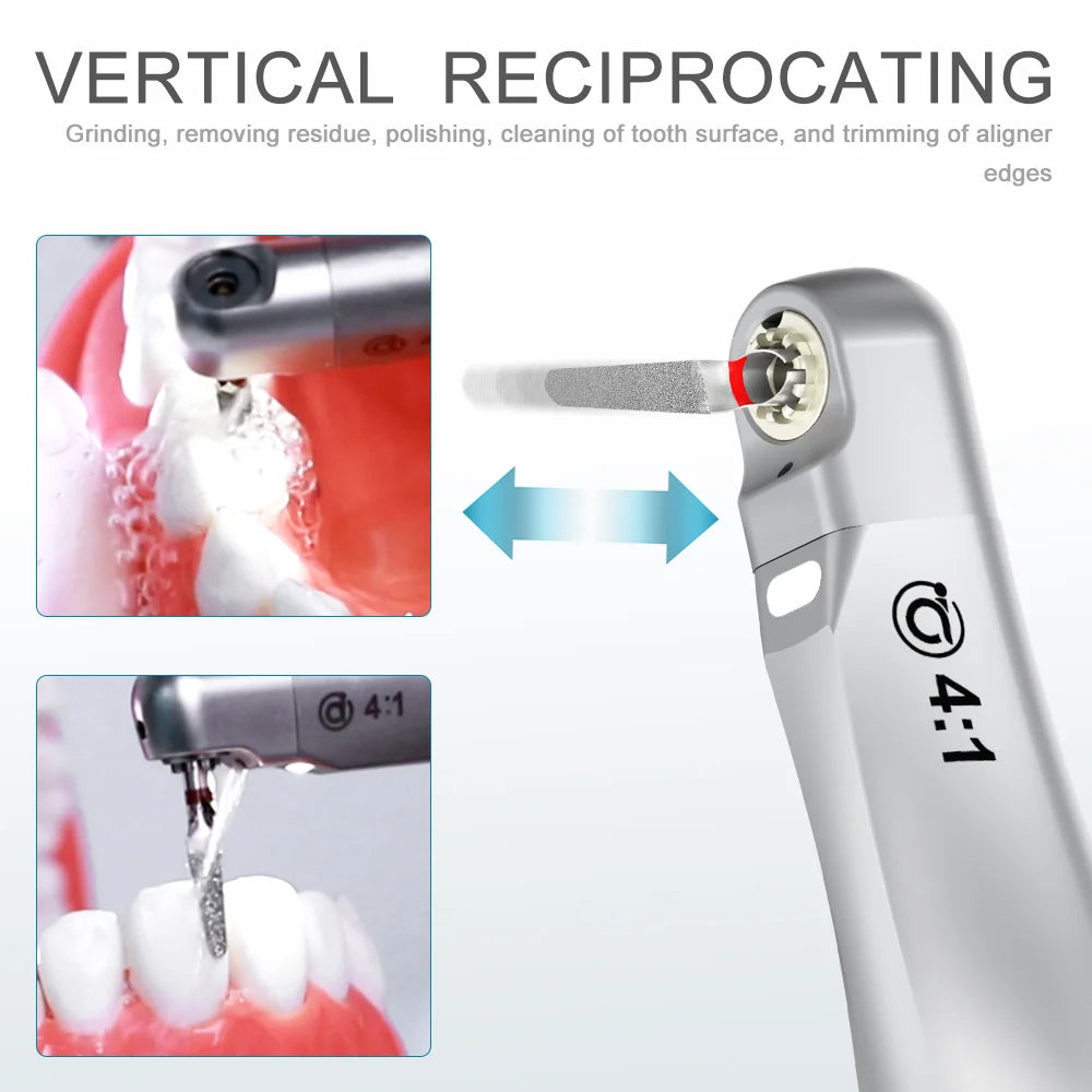 AI DENTAL Smile Series SADT4-1L Dental 4:1 Reduction Low Speed Handpiece/Set Vertical Reciprocating Single Spray for ADT Tips - Daisan Mart