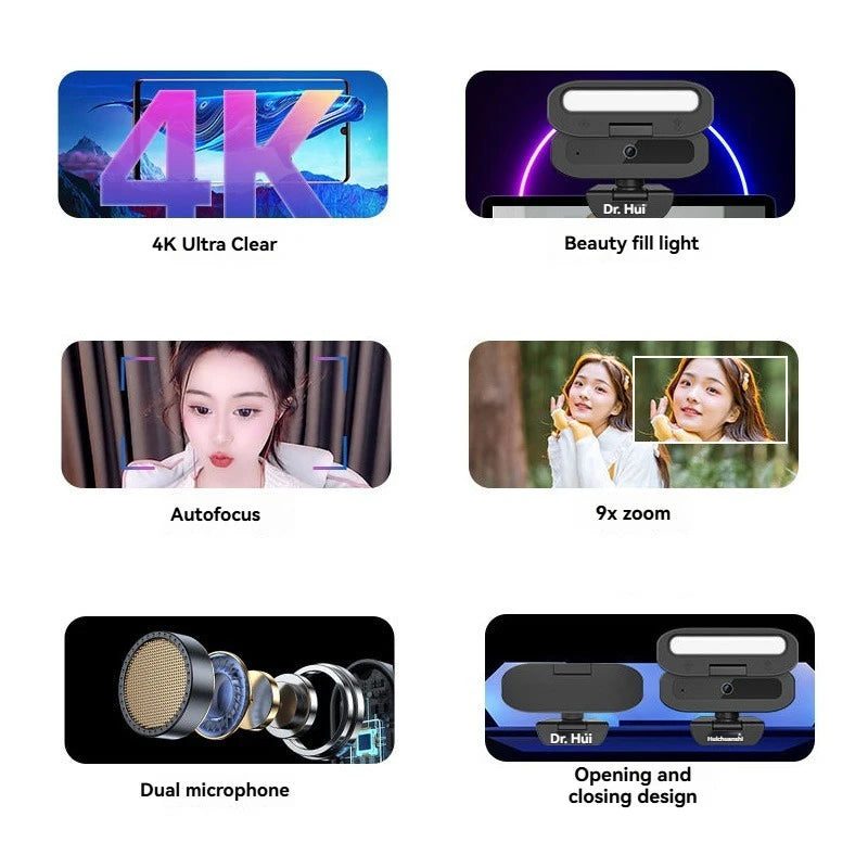 Xiaomi Webcam 4K 60FPS Livestream Pro Mic LED 2025