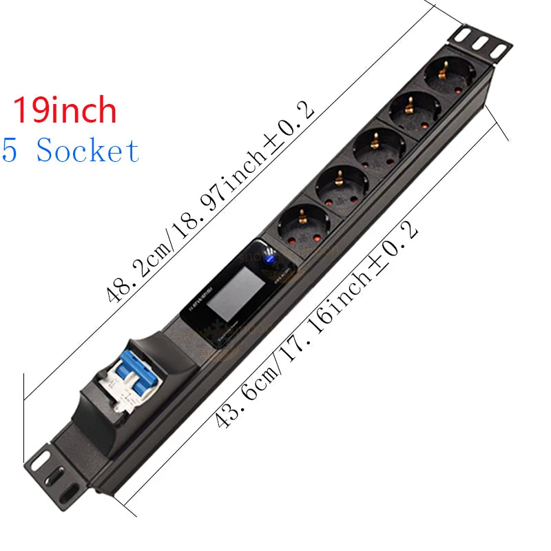 Ổ Cắm Tủ Mạng Thông Minh Đo Áp 2-8 Ổ Điện EU - Daisan Mart