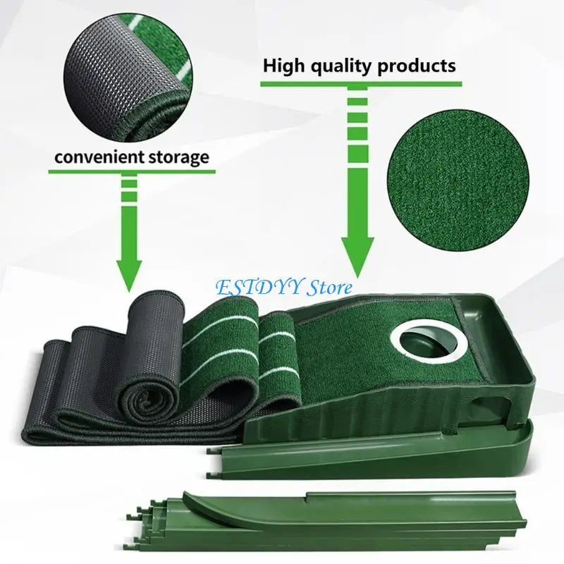Mini Golf Practice Mat G6DE &amp; Convenient Putting Hole Cover