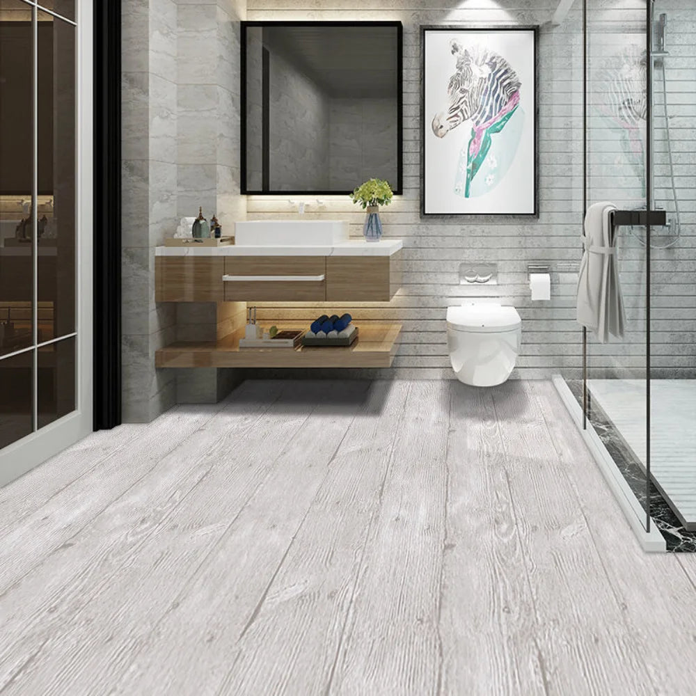 Floor Tiles Stickers Waterproof Self-Adhesive Thicken Wood Grain for Wall Ground Room Wear-resistant Home Decor Kitchen Bathroom