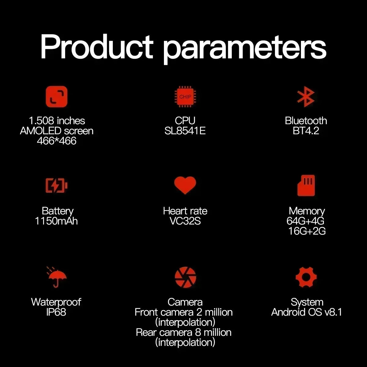 Smartwatch 5G Màn AMOLED 1.5 Camera Kép Chống Nước