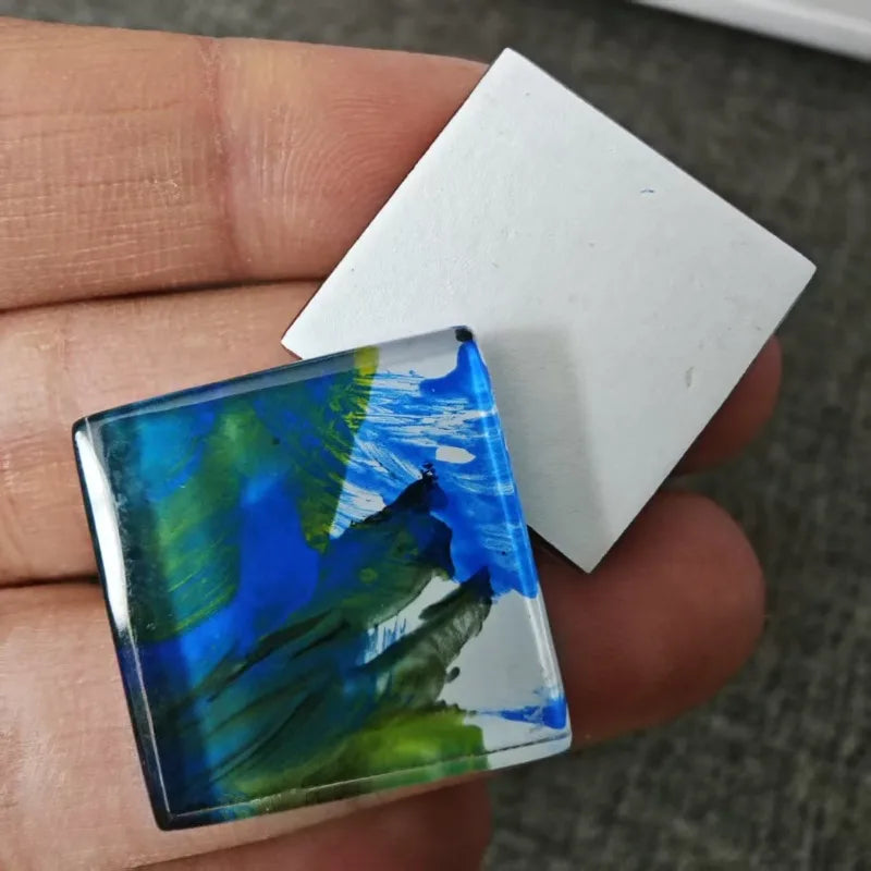 114gram/4oz Square Glass Mosaic Tiles 2.4cm/0.95in Length 4 Kinds Optional 0.4cm/0.16in Thickness Tile