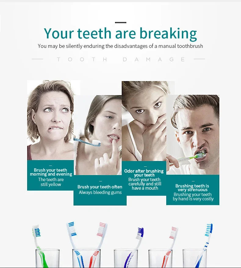 Six-Speed ​​Automatic Electric Toothbrush Adult &amp; Children's Universal Soft Bristle Charging Smart Toothbrush for All Ages