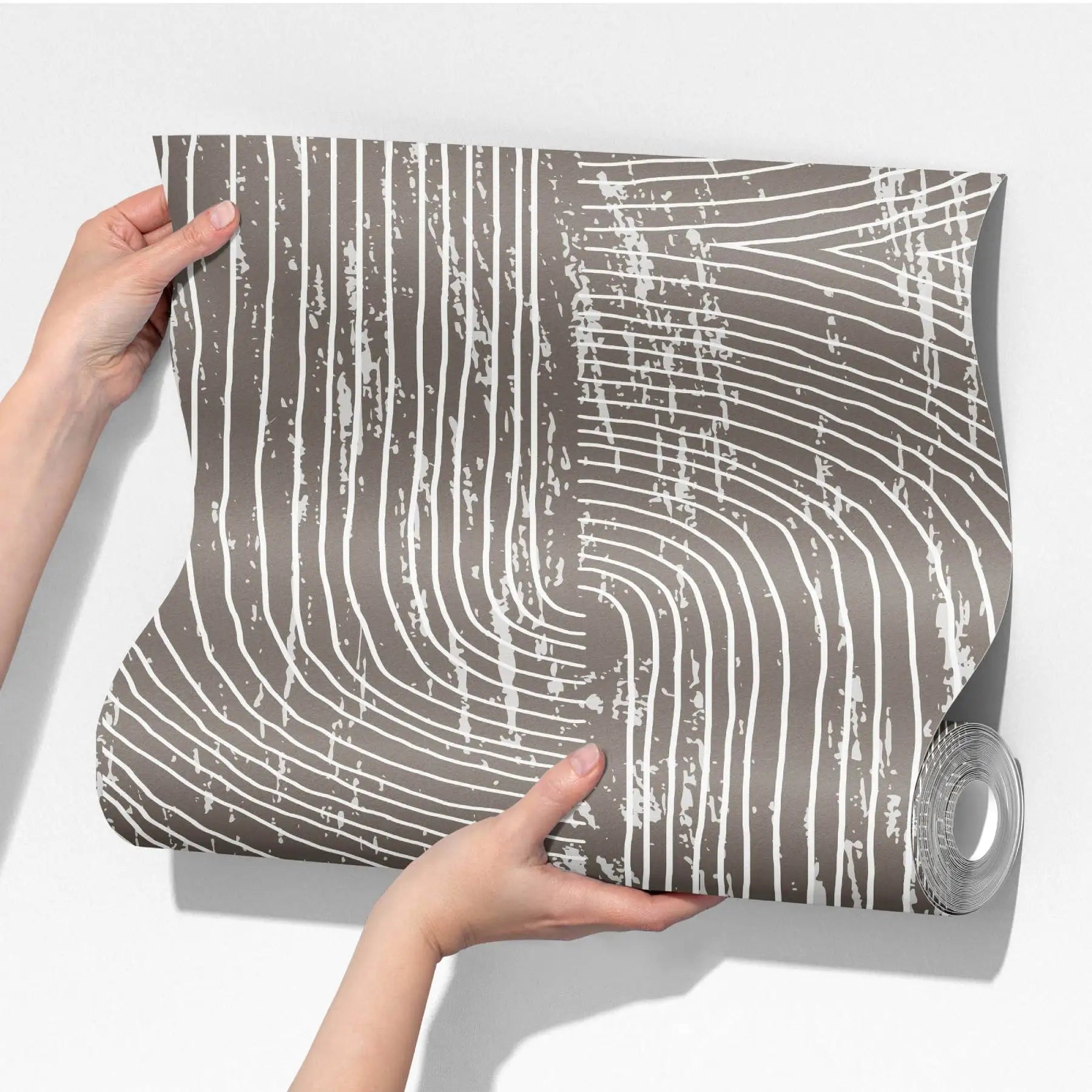 Boho Dark Grey Peel and Stick Wallpaper Geometric Arches Contact Paper Removable Wall Paper for Kitchen Walls Cabinet Drawer