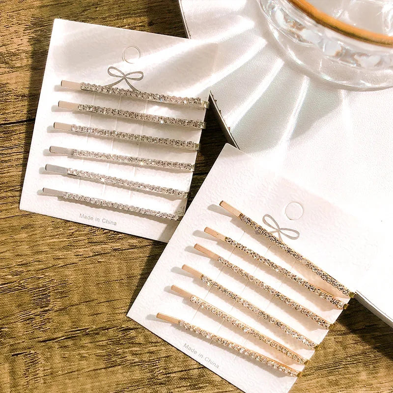 Kẹp Tóc Nữ Đính Đá Sáng Bóng Hợp Kim Thời Trang