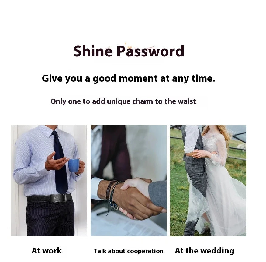 Men's Genuine Leather Belt - Automatic Adjustment Black/Brown