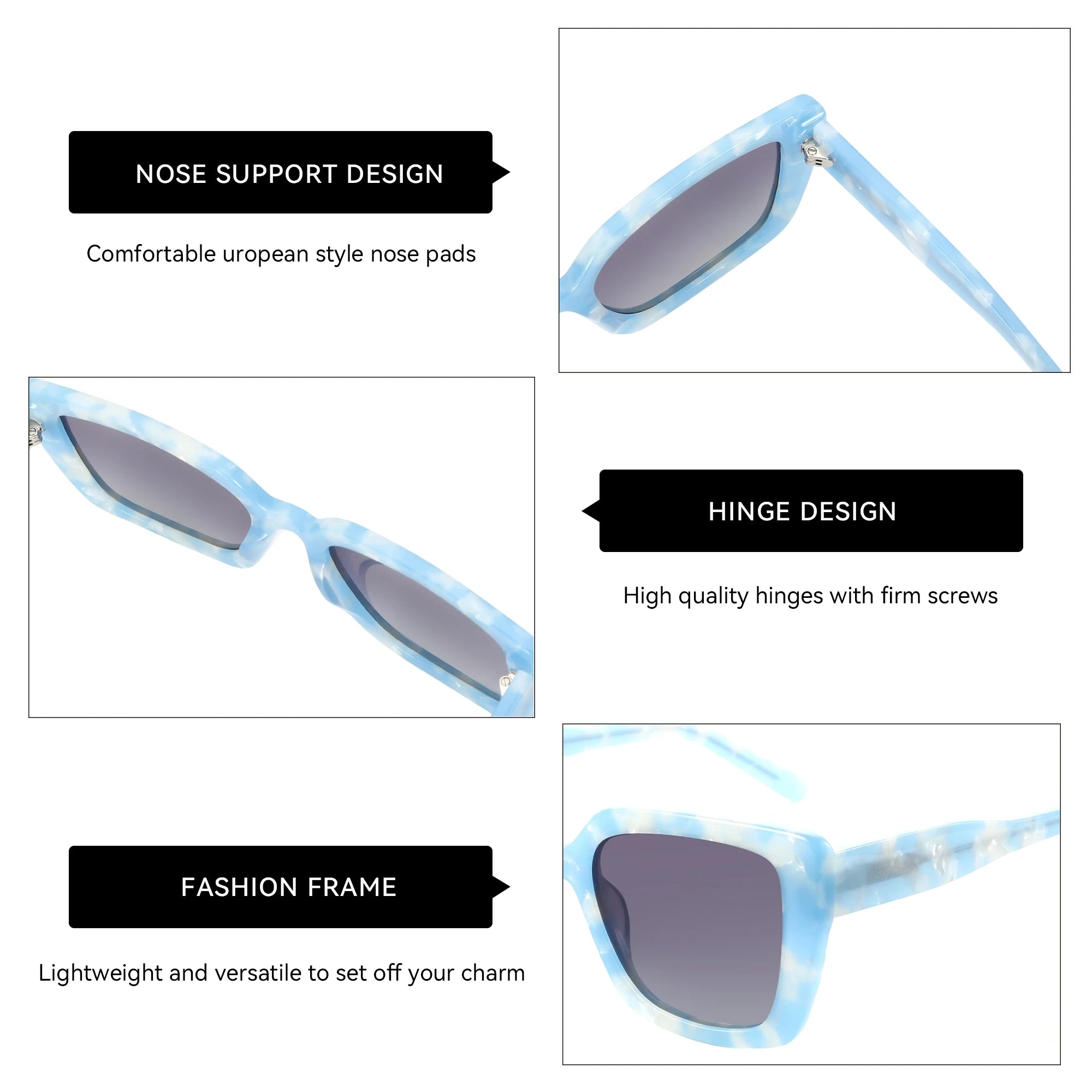 ZENOTTIC Fashion Women Butterfly Prescription Sunglasses Handmade Acetate Myopia Sun Glasses Square Polarized Optical Shade