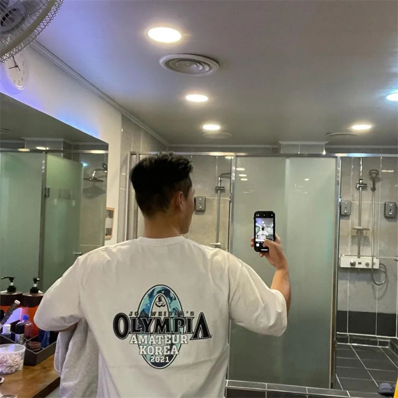 Men's Summer Loose Cotton Sports Training T-Shirt