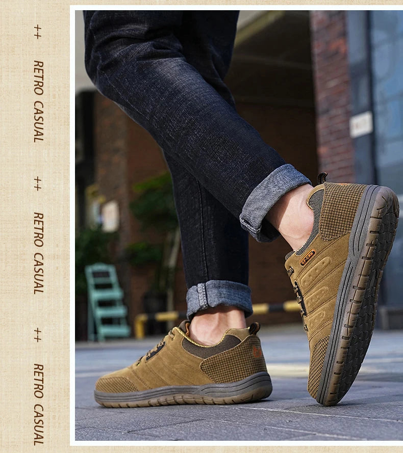 Giày Trượt Ván Nam Thu Retro Da Lộn Jeans Thời Trang