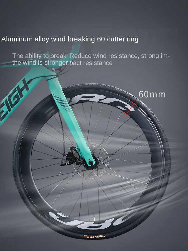 28C*60mm Road Bike 18 Speed ​​Line Pull Disc Brake Gravel Bike Quick Disassembly Lightweight Road Racing bicicleta Teenager Women