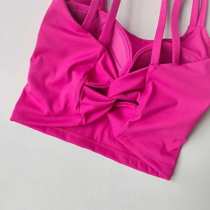 Áo Tập Nữ Đệm Cố Định, Sexy, Thắt Nút Sau, Yoga - Daisan Mart