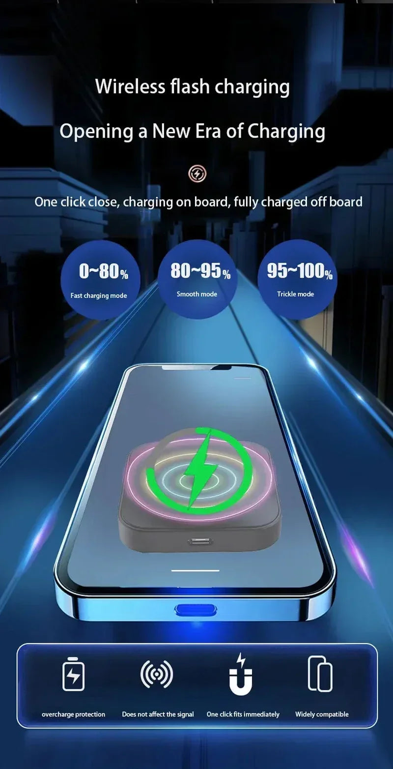 Magnetic Car Wireless Charger Stand Phone Holder Air Vent Mount Clip Support In Car Fast Charging for iPhone 16-12 Pro Max Mini