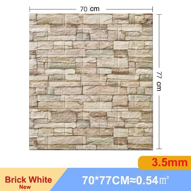 10 Pcs 3D Peel and Stick Wall Stickers Home Decor Living Room Waterproof Foam Vinyl PVC 70X77CM Self Adhesive Panels Wallpaper
