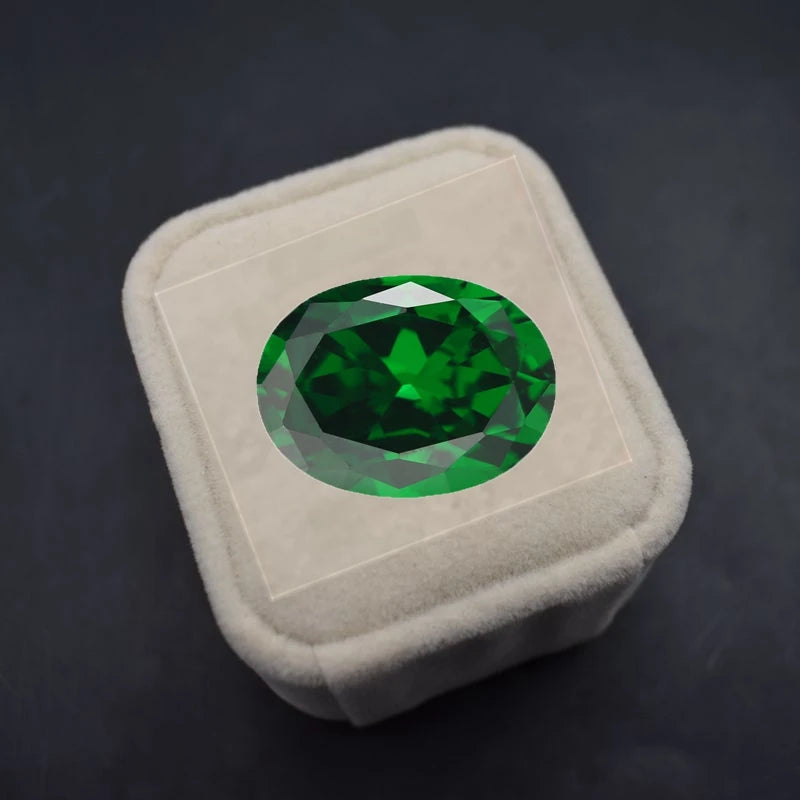 Oval 13x18mm Sparkling Synthetic Emerald