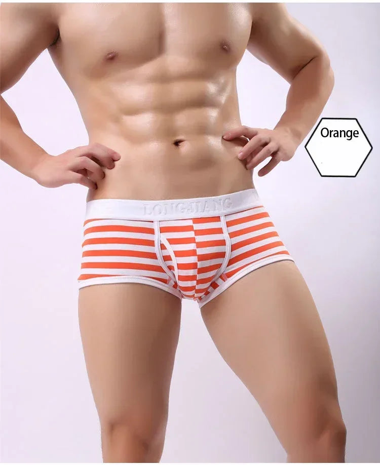 Quần lót nam cotton thoáng khí sọc mềm U-pouch