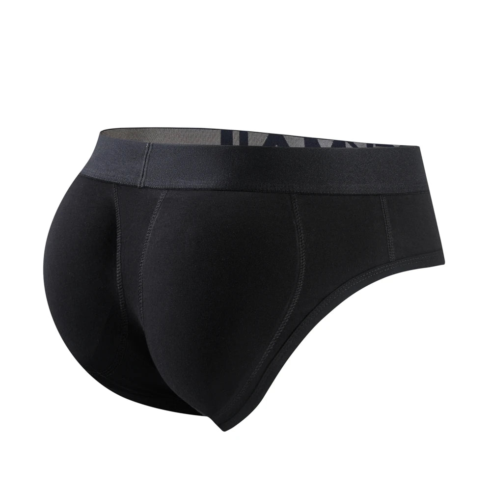 Men's Breathable Cotton Padded Butt Underwear with Removable Pads