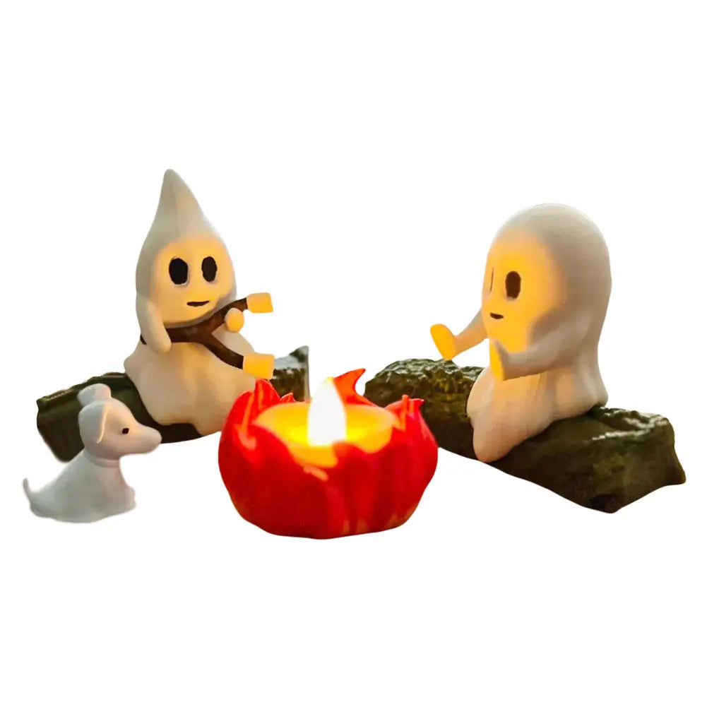 3D LED Ghost Campfire Lamp Cute Halloween Decoration