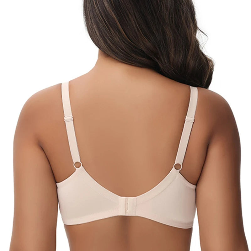 Big size women's support bra with underwire and thin foam