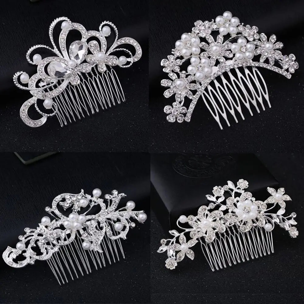 Elegant Pearl Bridal Hair Comb with Hair Clip
