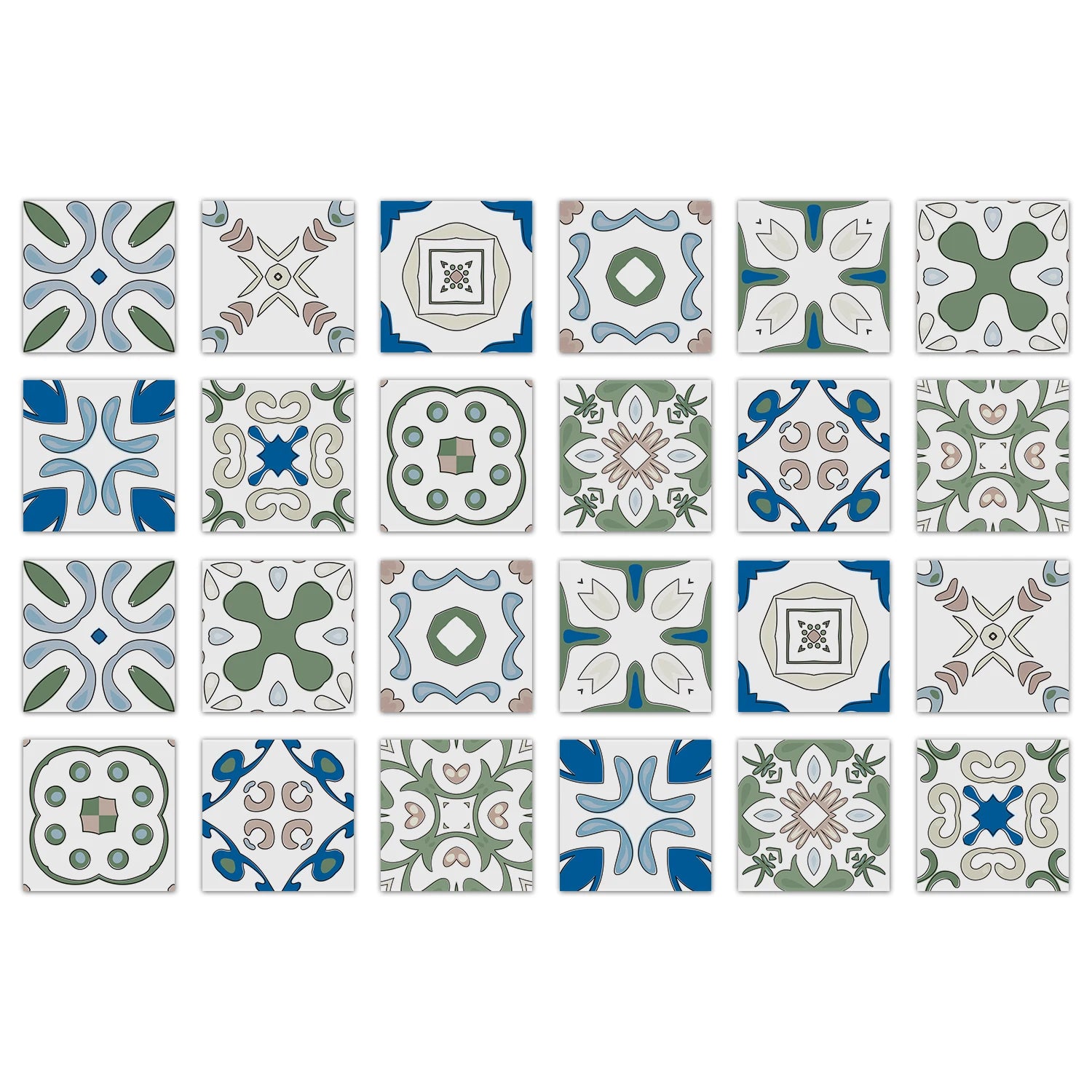 Bộ 24 Miếng Dán Tường Xanh Dương Chống Nước Nhà Bếp