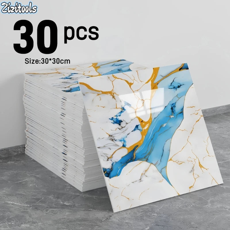 Peel and Stick Floor Tile Stickers Waterproof Vinyl Flooring Marble Vinyl Tiles for Kitchen Bedroom Laminate Flooring Bathroom