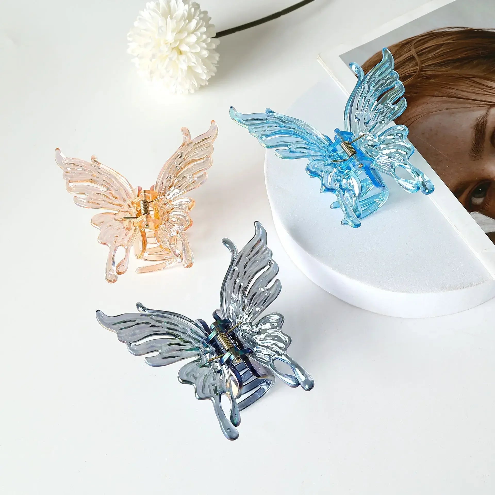 Vintage Butterfly Hair Clip - Acrylic Hair Jewelry