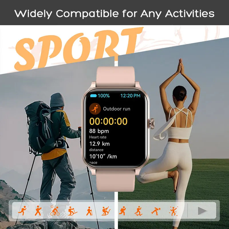 Smart Watch for Women Smartwatches Fitness Tracker Pedometer Health Sleep Monitor Compatible for Android iOS Phone, Gold Pink .