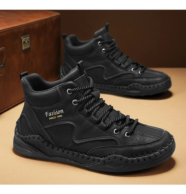 High Quality Men's Handmade Leather Shoes - Size 38-48, Anti-Slip