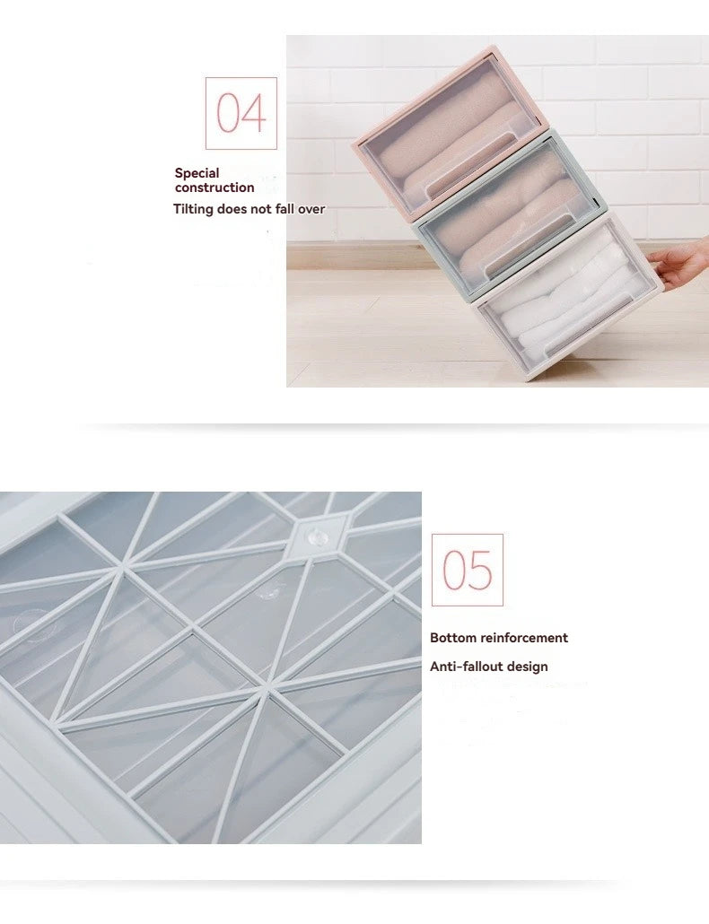 Multi Purpose Stackable Plastic Storage Drawers for Bedroom Closet Underwear Socks Organization